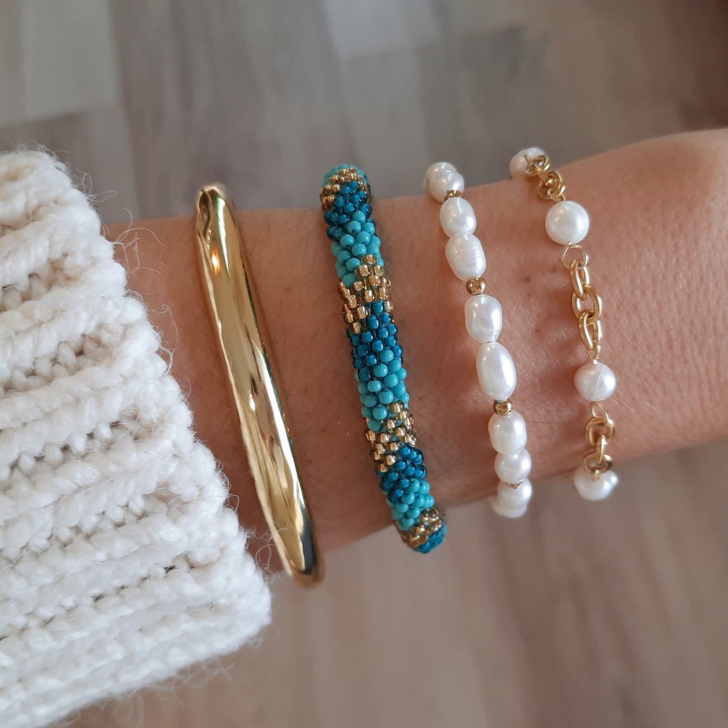 네팔 팔찌 - AQUA (Ref.1267)